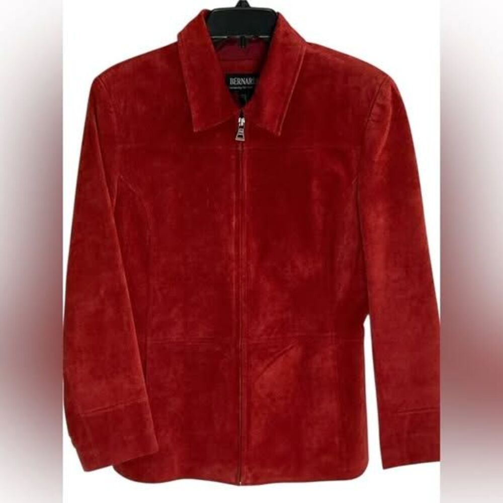 Bernardo By Nordstrom Vibrant Rust Suede Jacket Sz. Medium 17’ X 21.’ Women’s